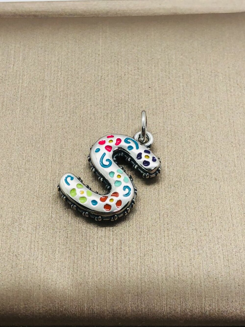 James Avery Enamel Consuela Floral Initial Charm Letter S Dangle Charm